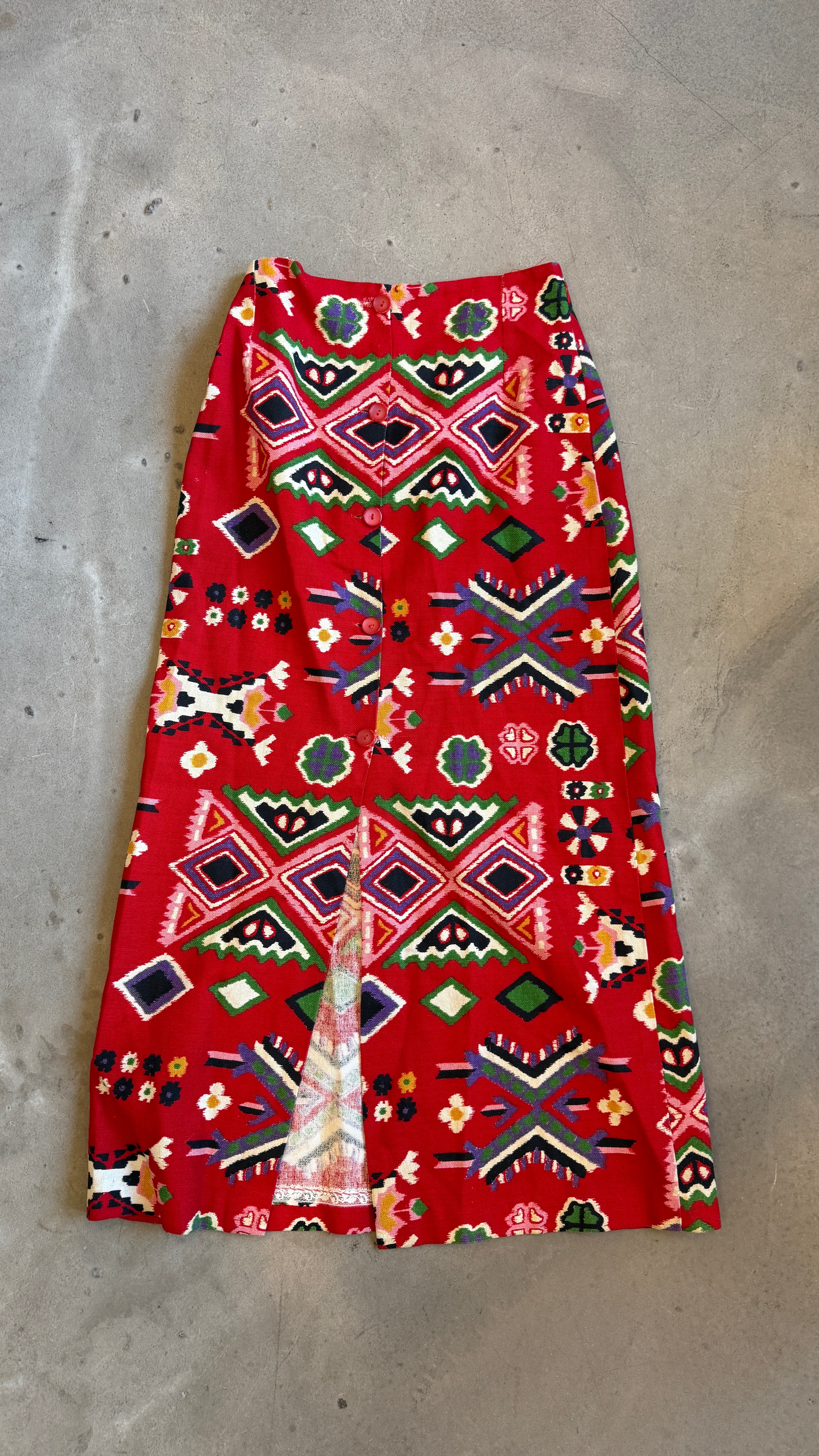Red Tribal Geometric Skirt