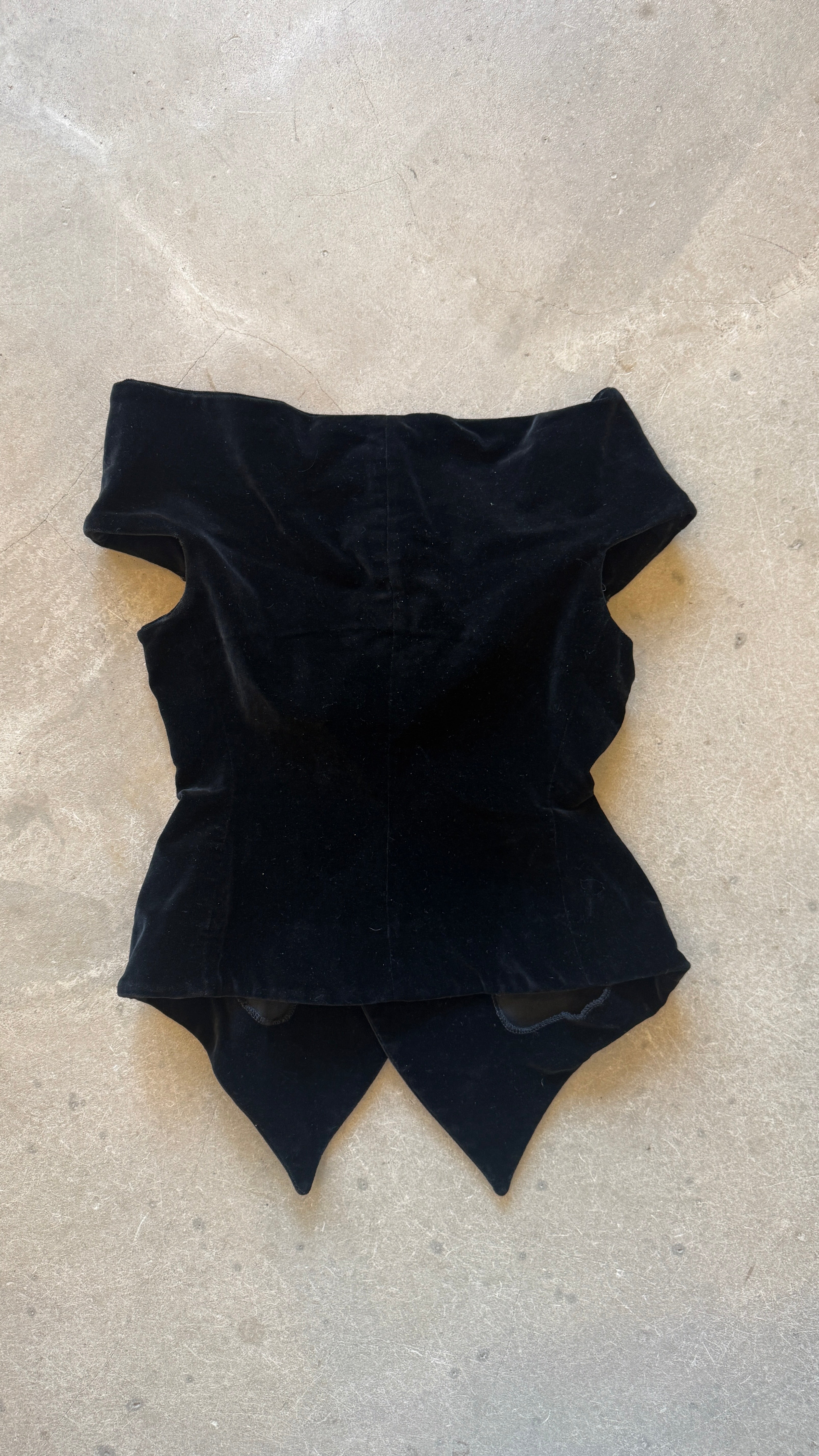 Velvet Off The Shoulder Bustier Vest