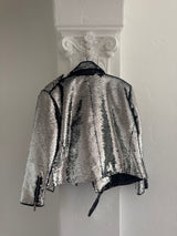 Silver Sequins Moto Jacket