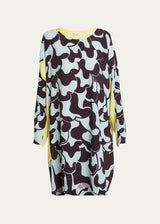 Printed Long Sleeved Tunic Dress