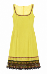 Yellow Beaded Shift Dress