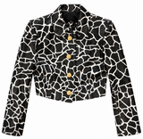 Black&White Giraffe Print leather jacket