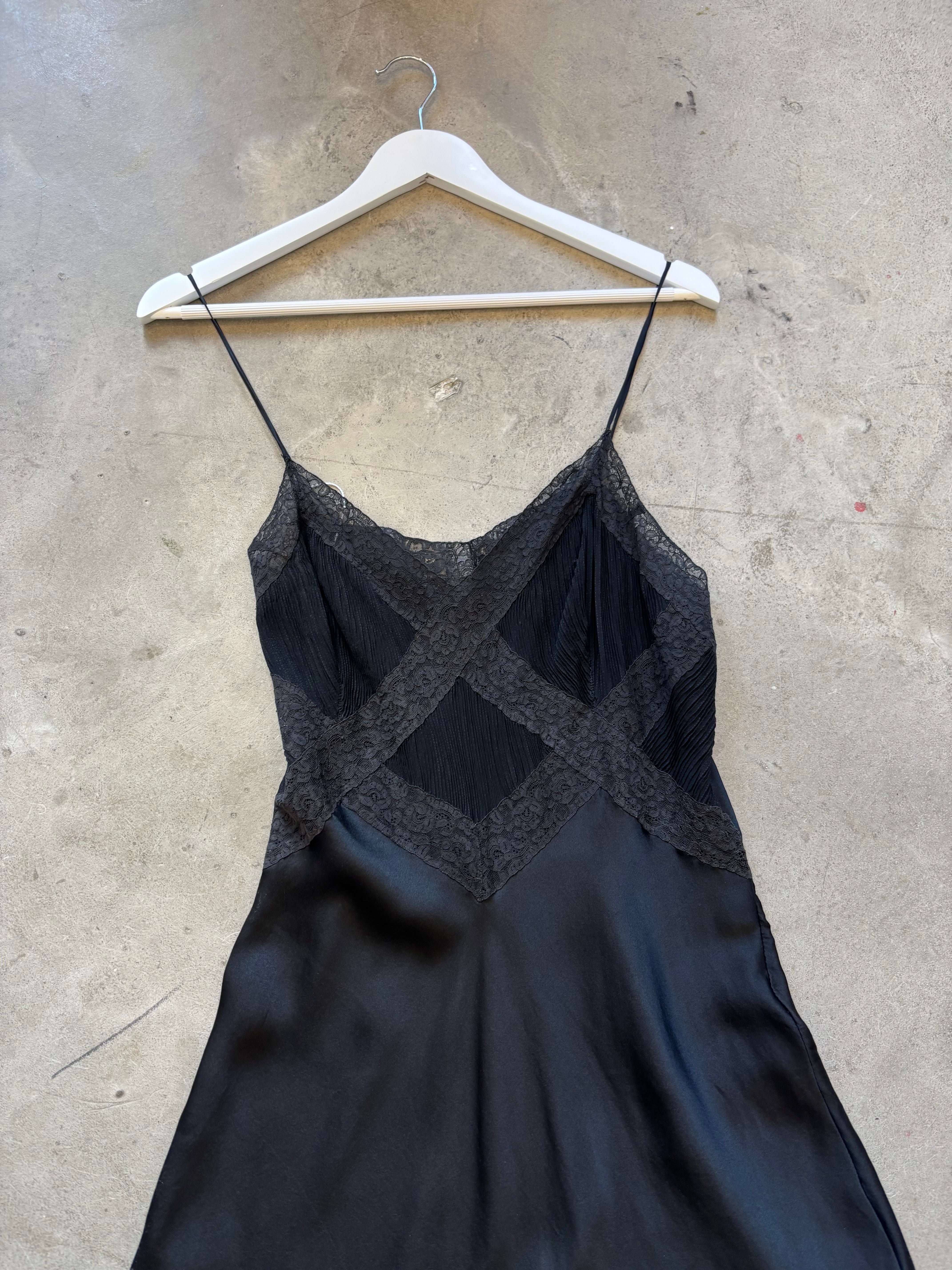 Black Vintage Slip Dress