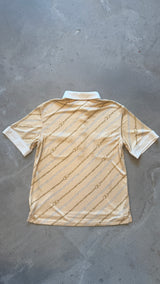 Pale Yellow Chain Print Polo Shirt