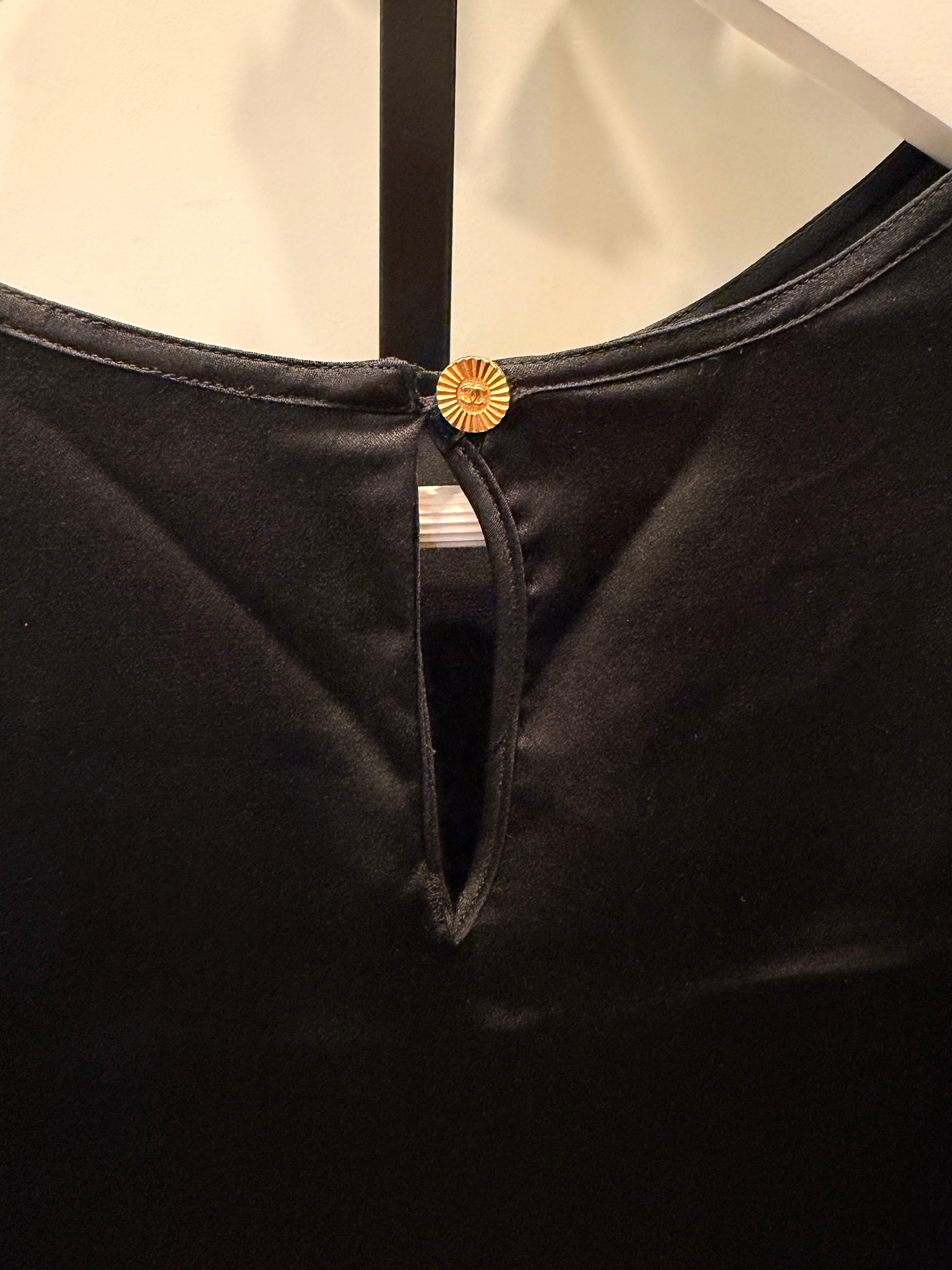Silk Top with Gold Button Details
