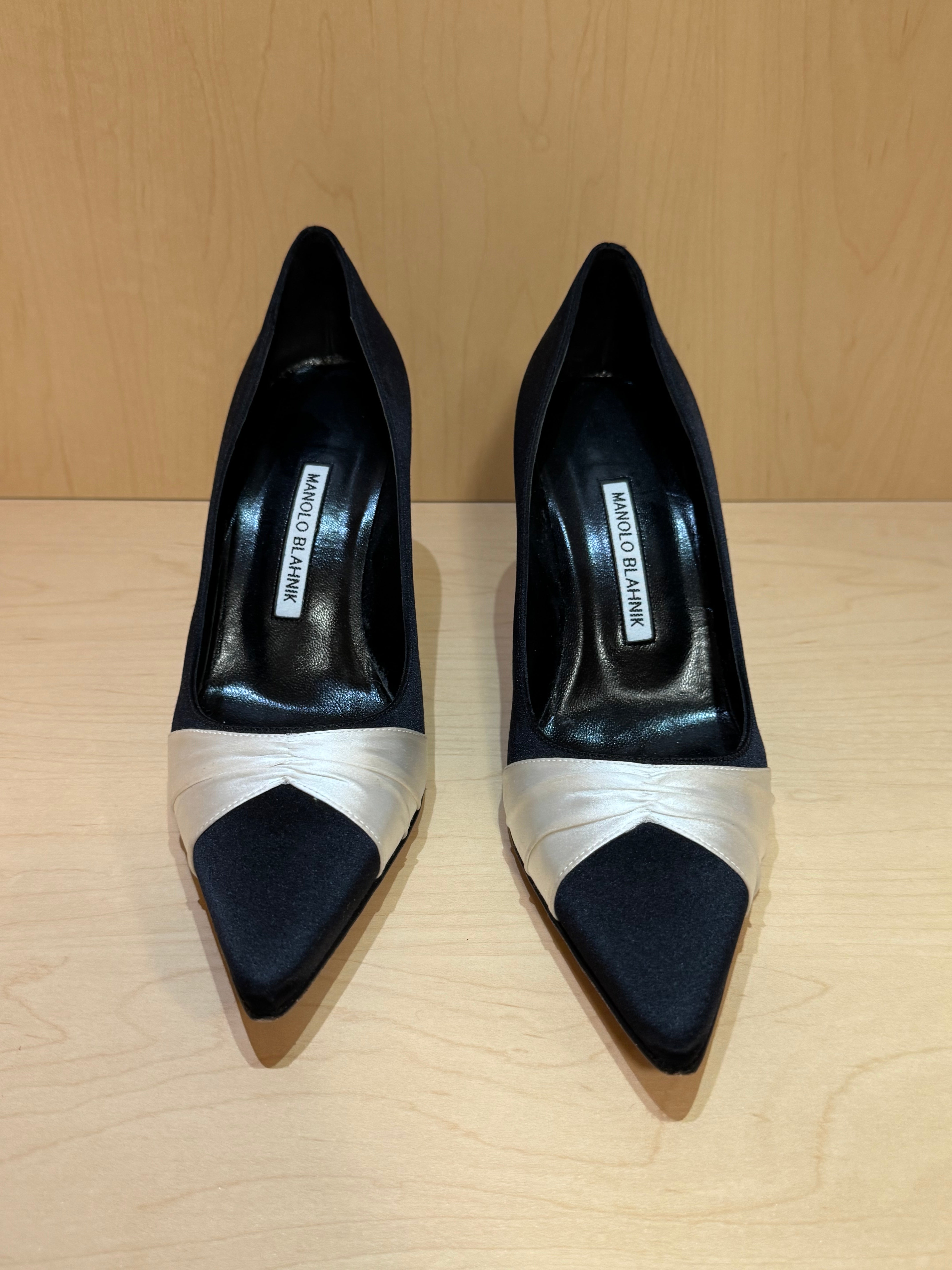 Black and White Satin Heels (39)