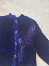 Vintage Quilted Blue Velvet Jacket