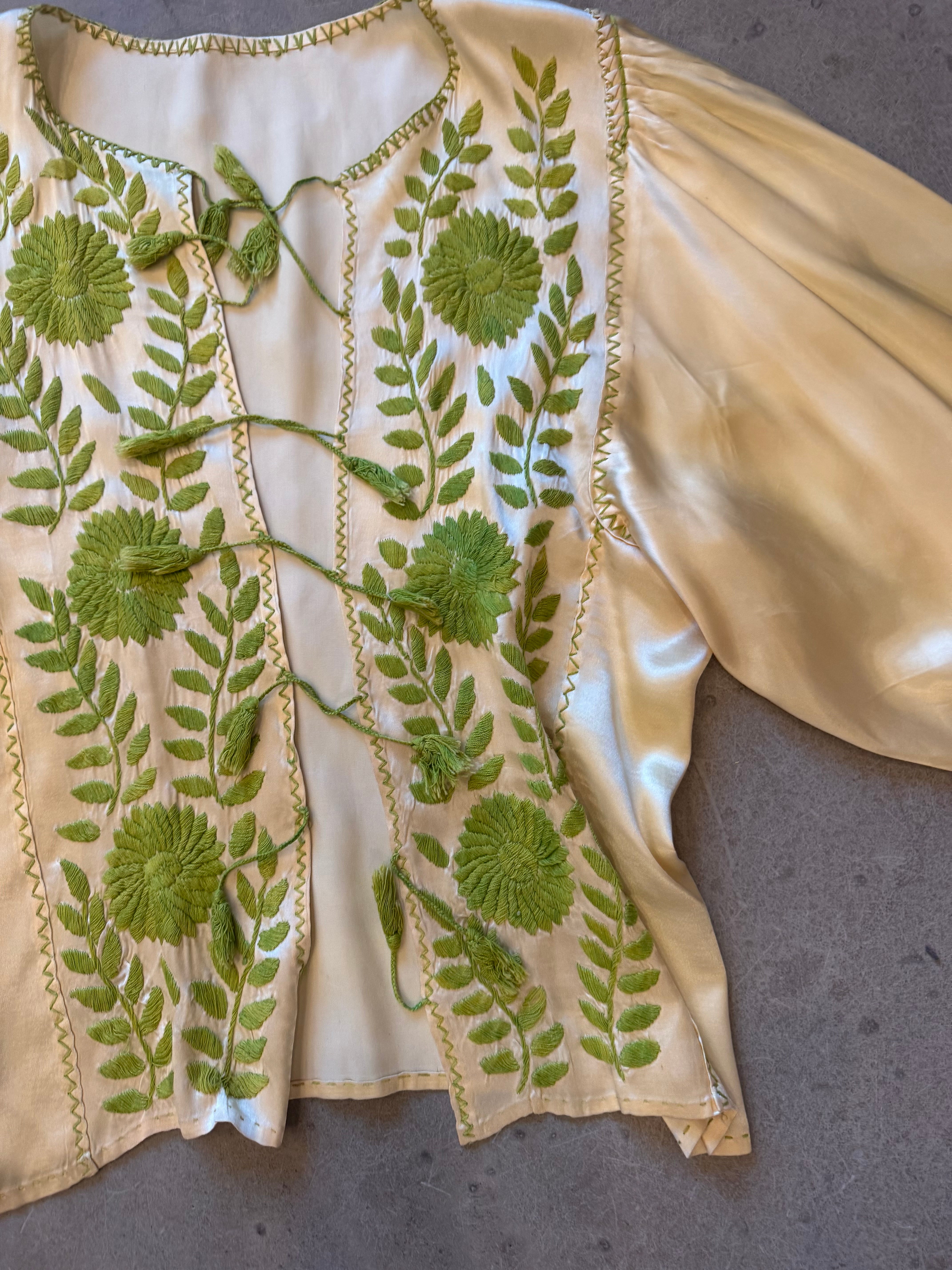 Vintage Silk Peasant Blouse