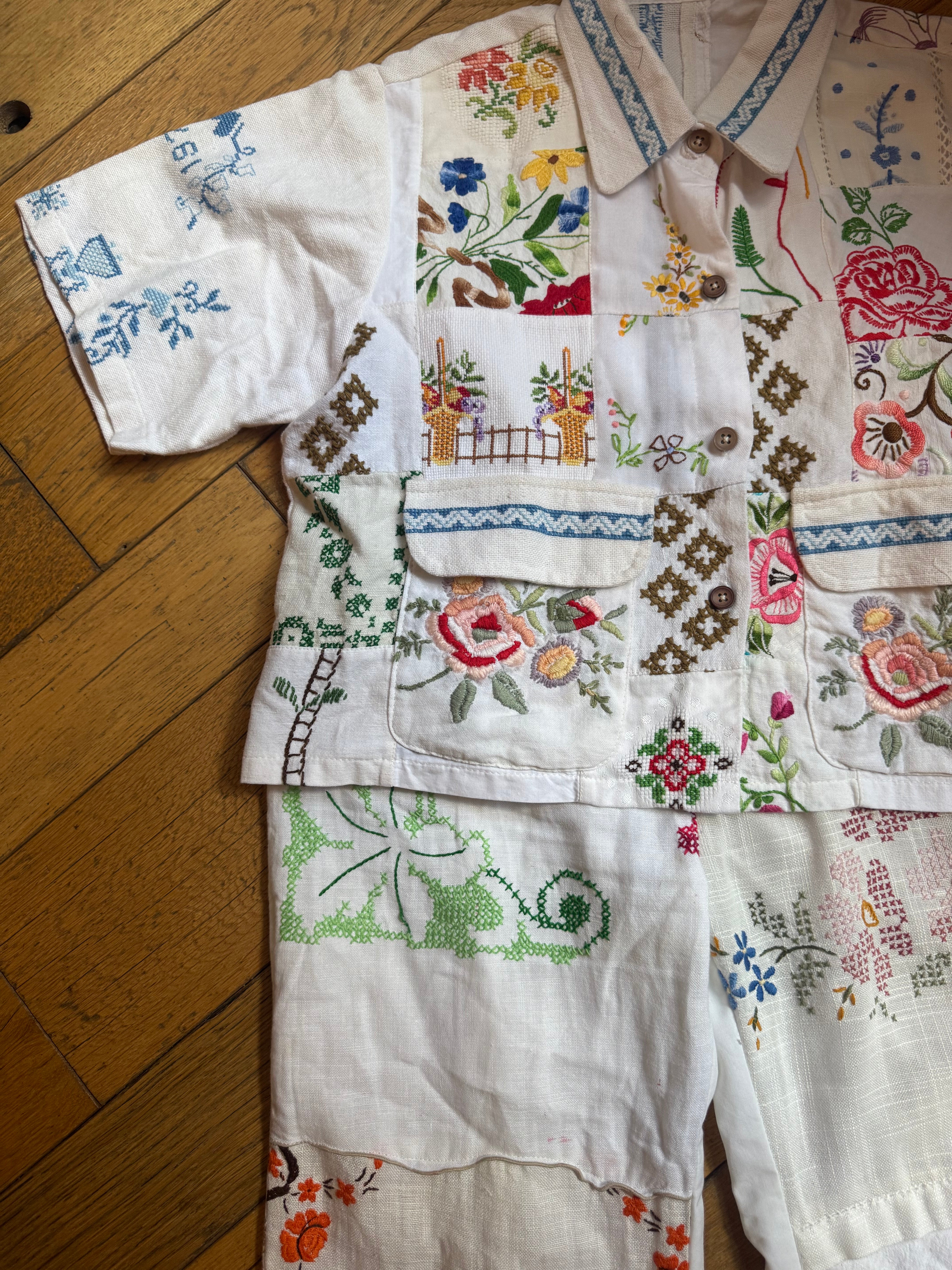Vintage Hand Embroidered Set