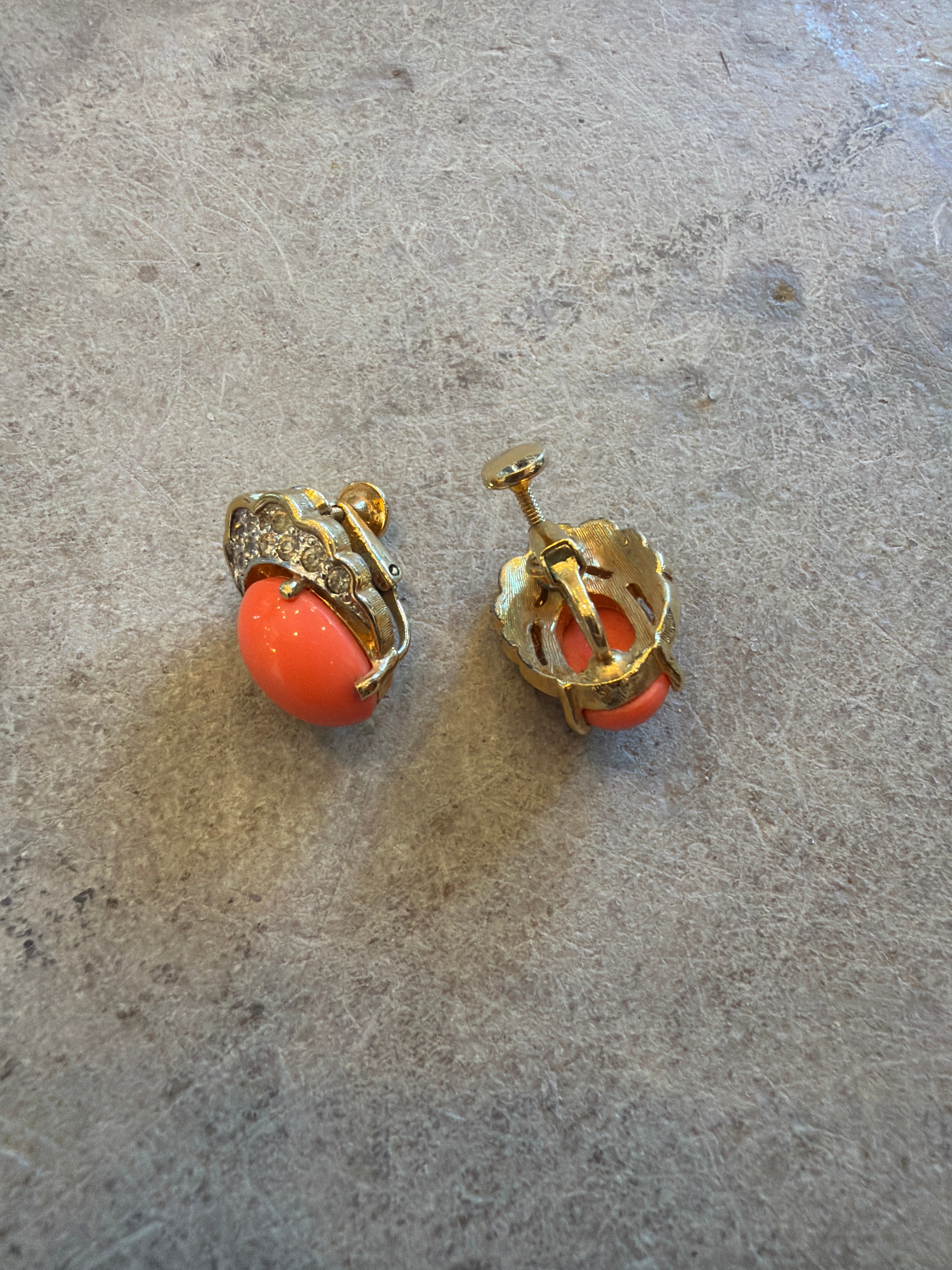 Orange Diamanté Earrings