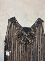 Black Beaded Sheer Gown