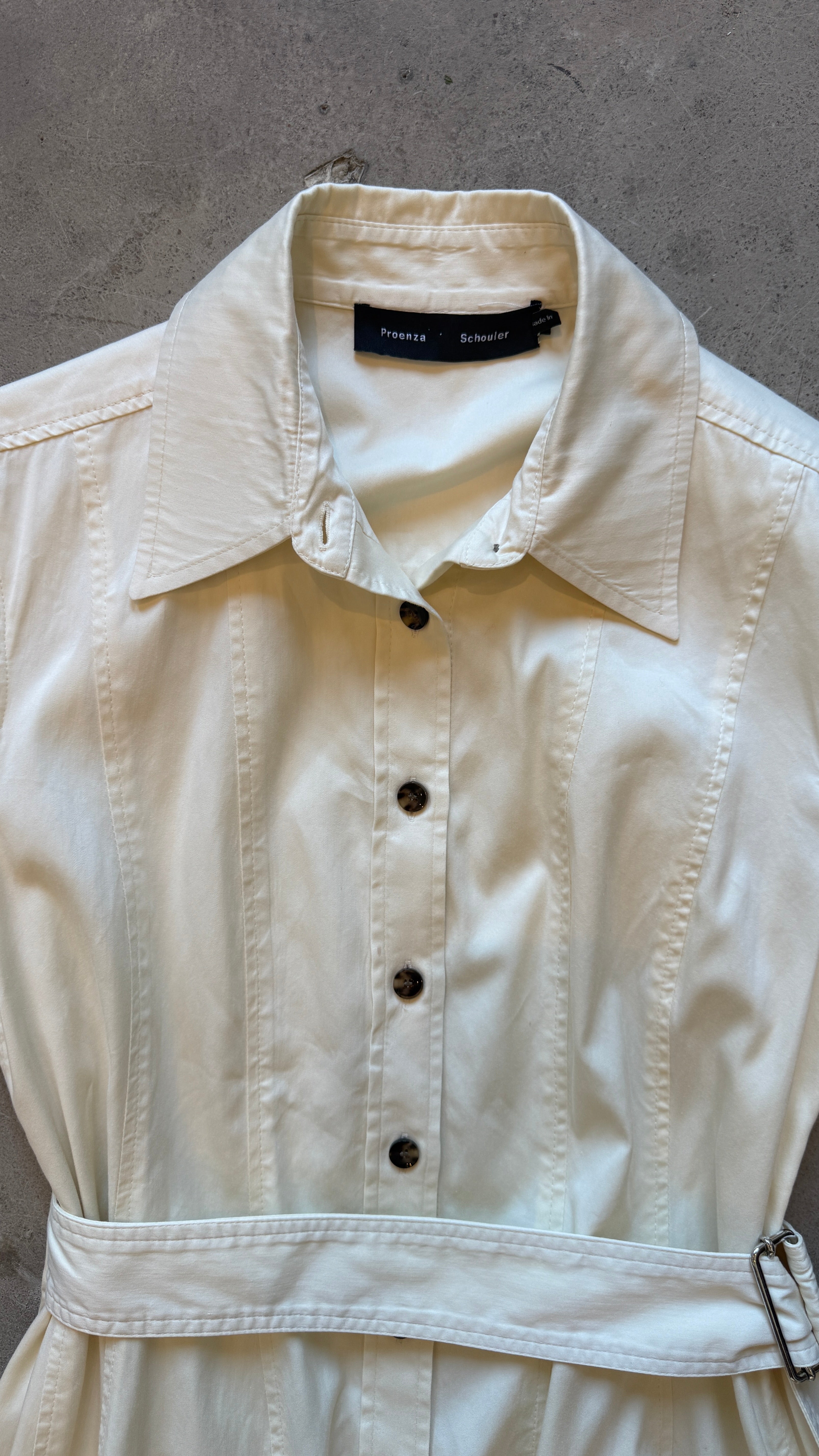 Cream Button-Up Dress