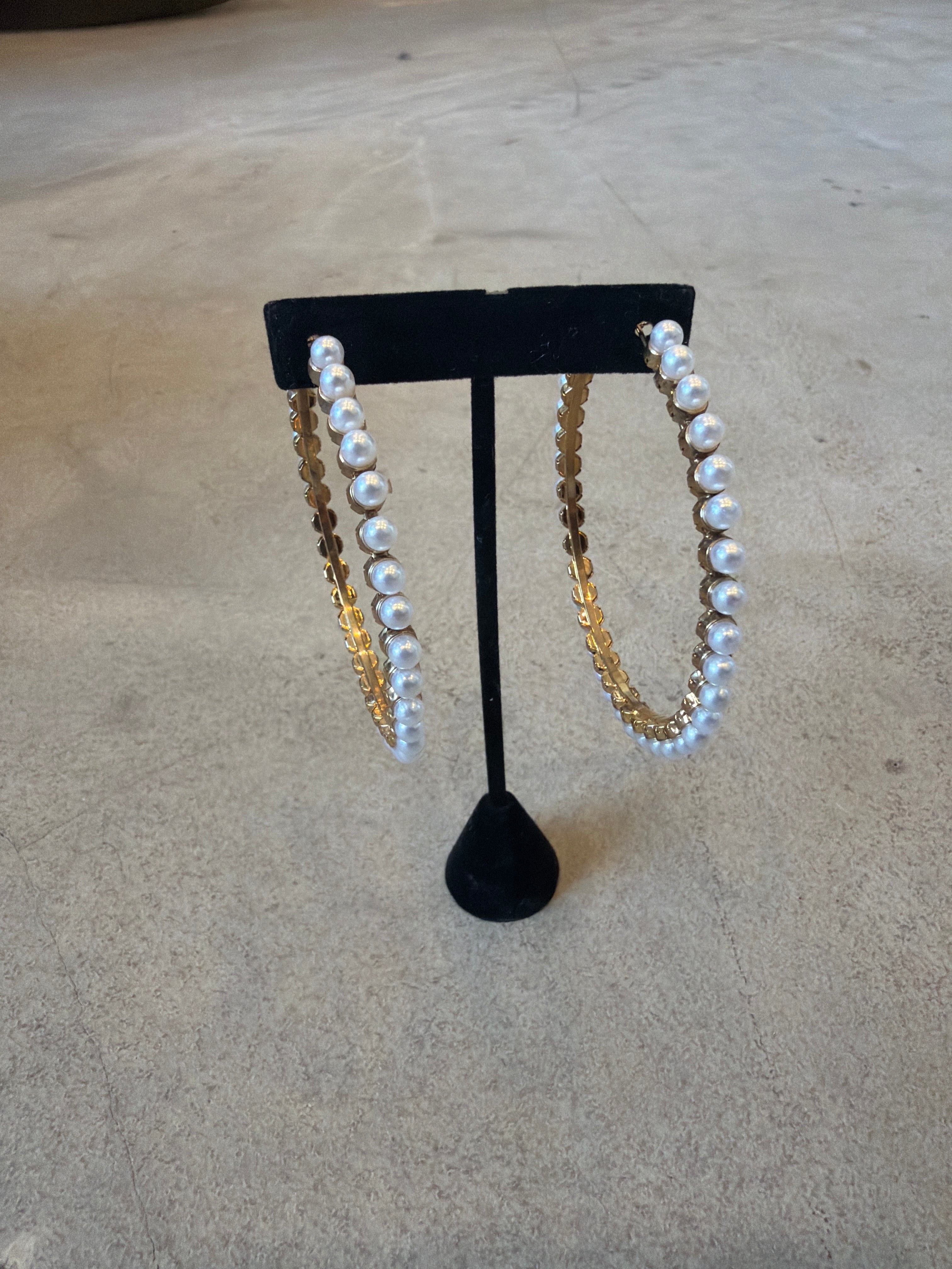 Pearl Hoop Earrings