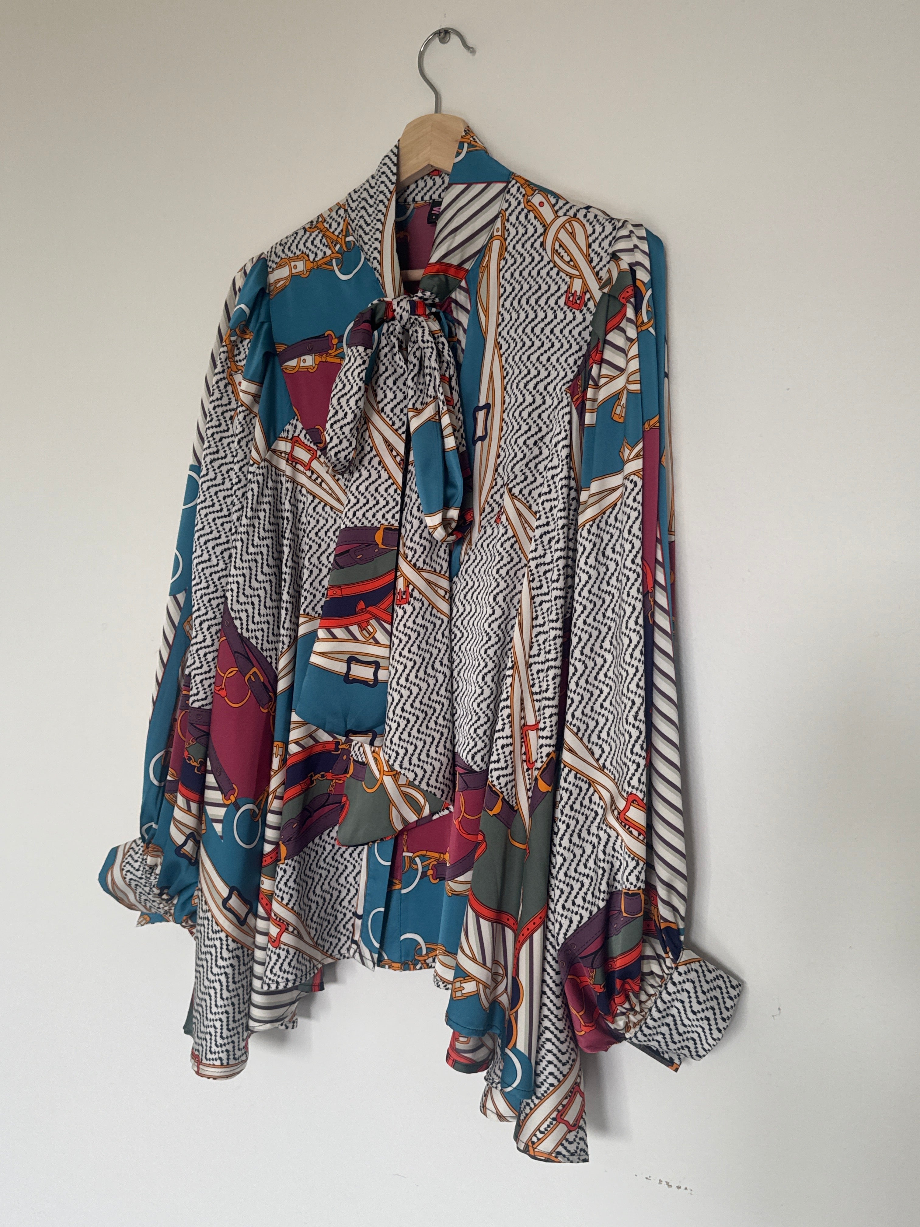 Silk Scarf Print Shirt