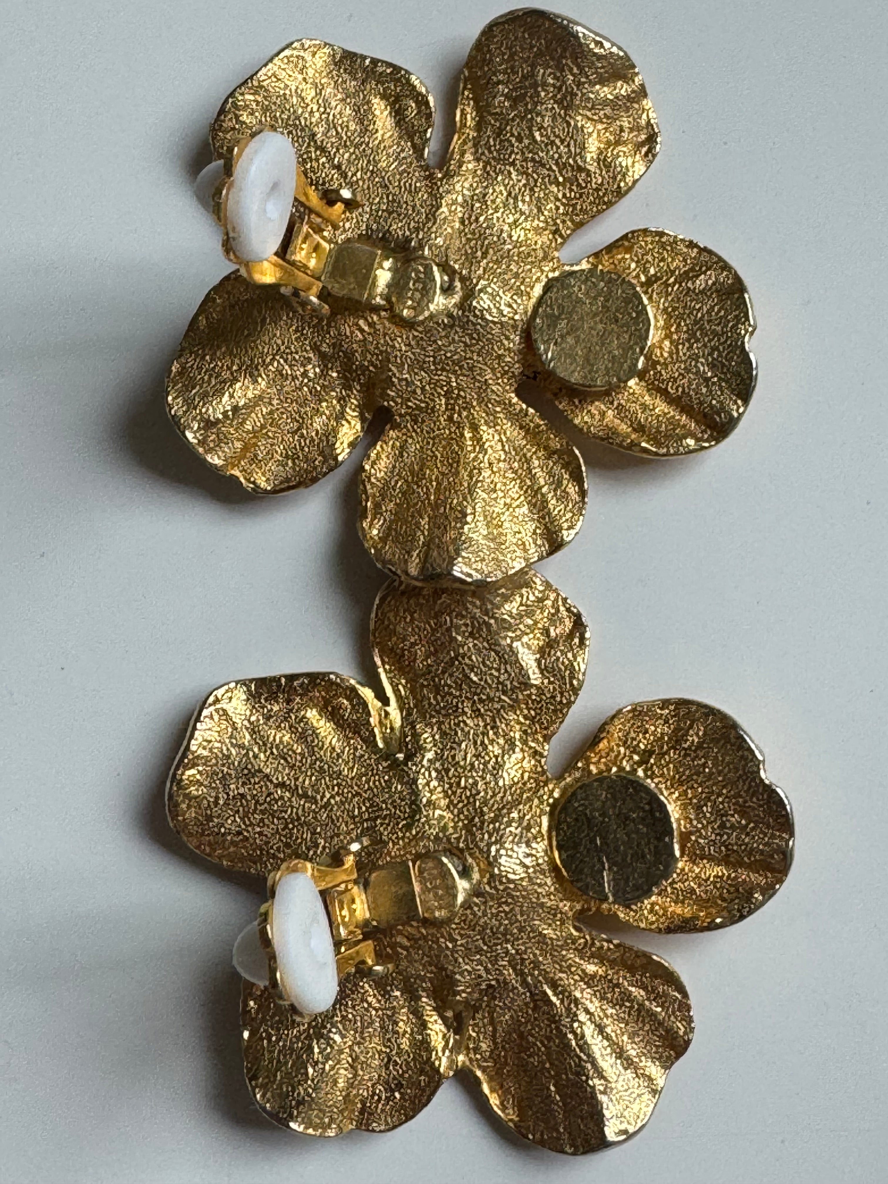 Large Flower Clip-On Earrings