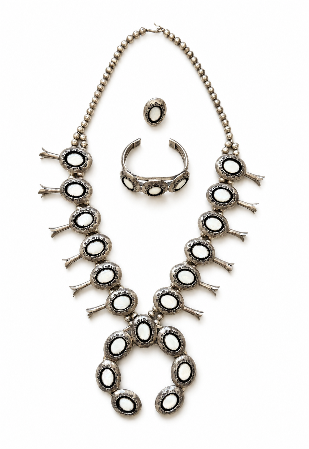 ’70s Mother of Pearl Squash Blossom Set