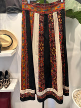 Vintage 1970s Folk Stripe Midi Skirt