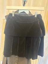 Chanel pleated velvet skirt