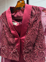 Burgundy Beaded Suit Set