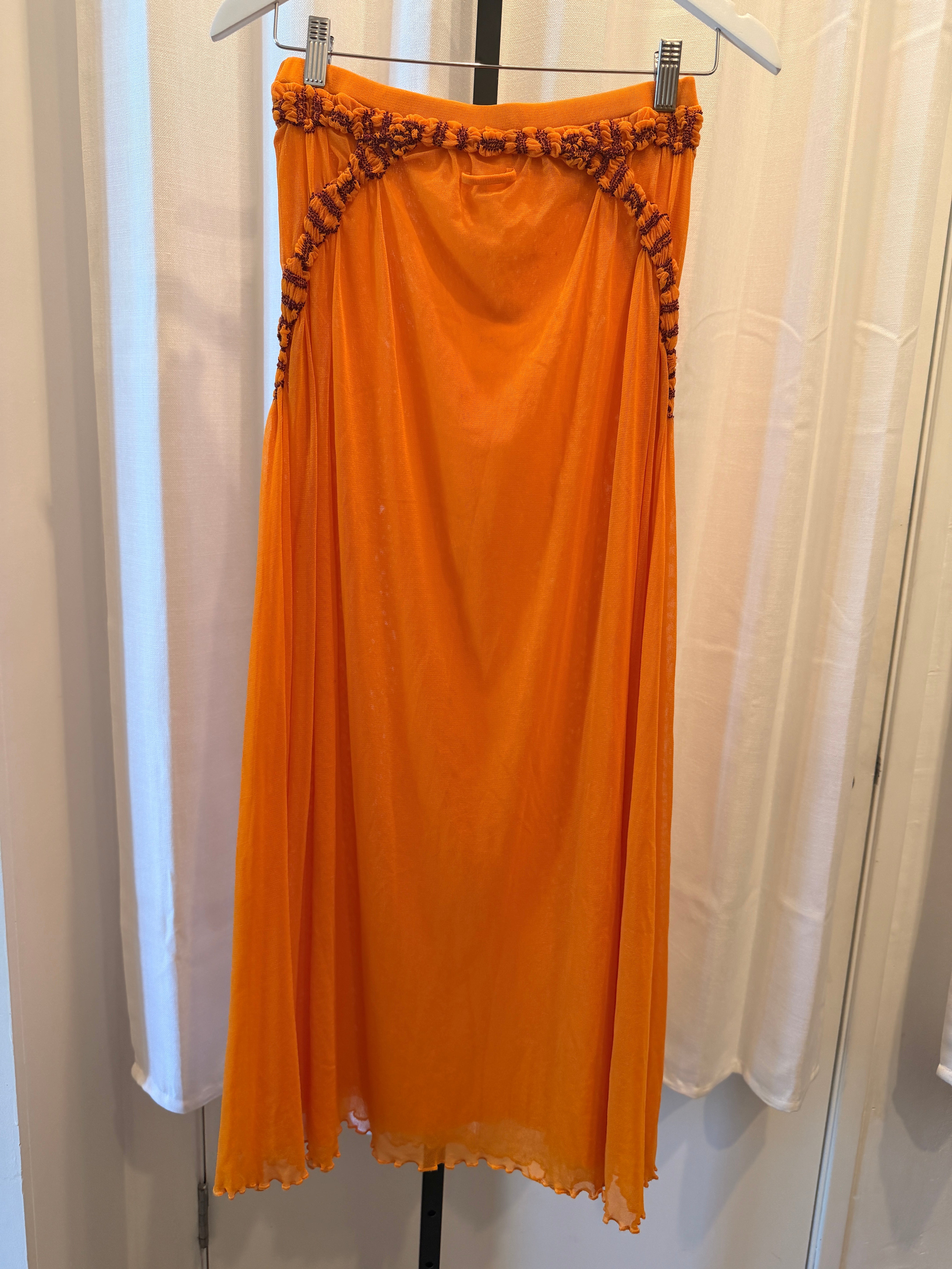 Orange Mesh Skirt