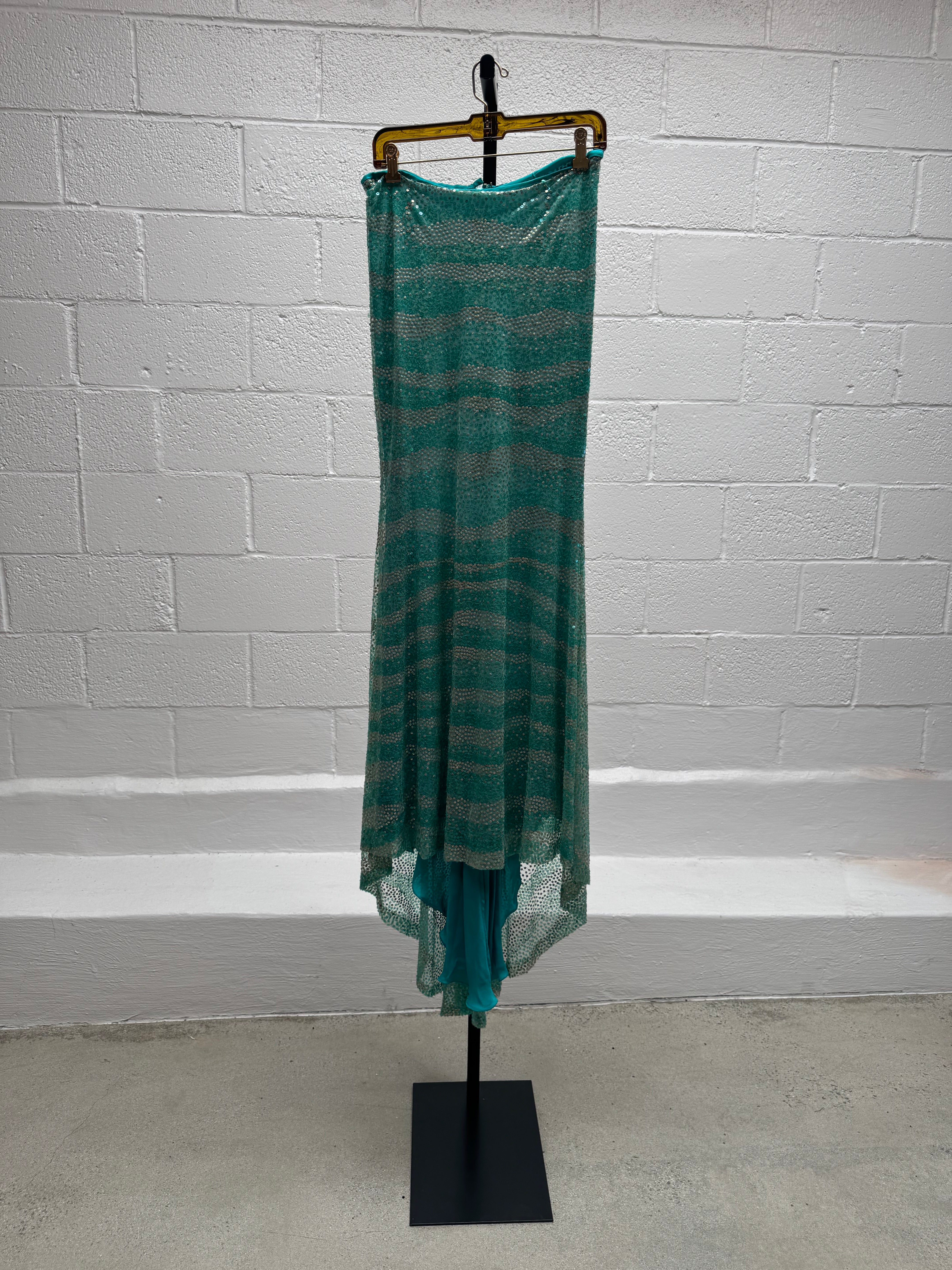 Turquoise top and skirt set