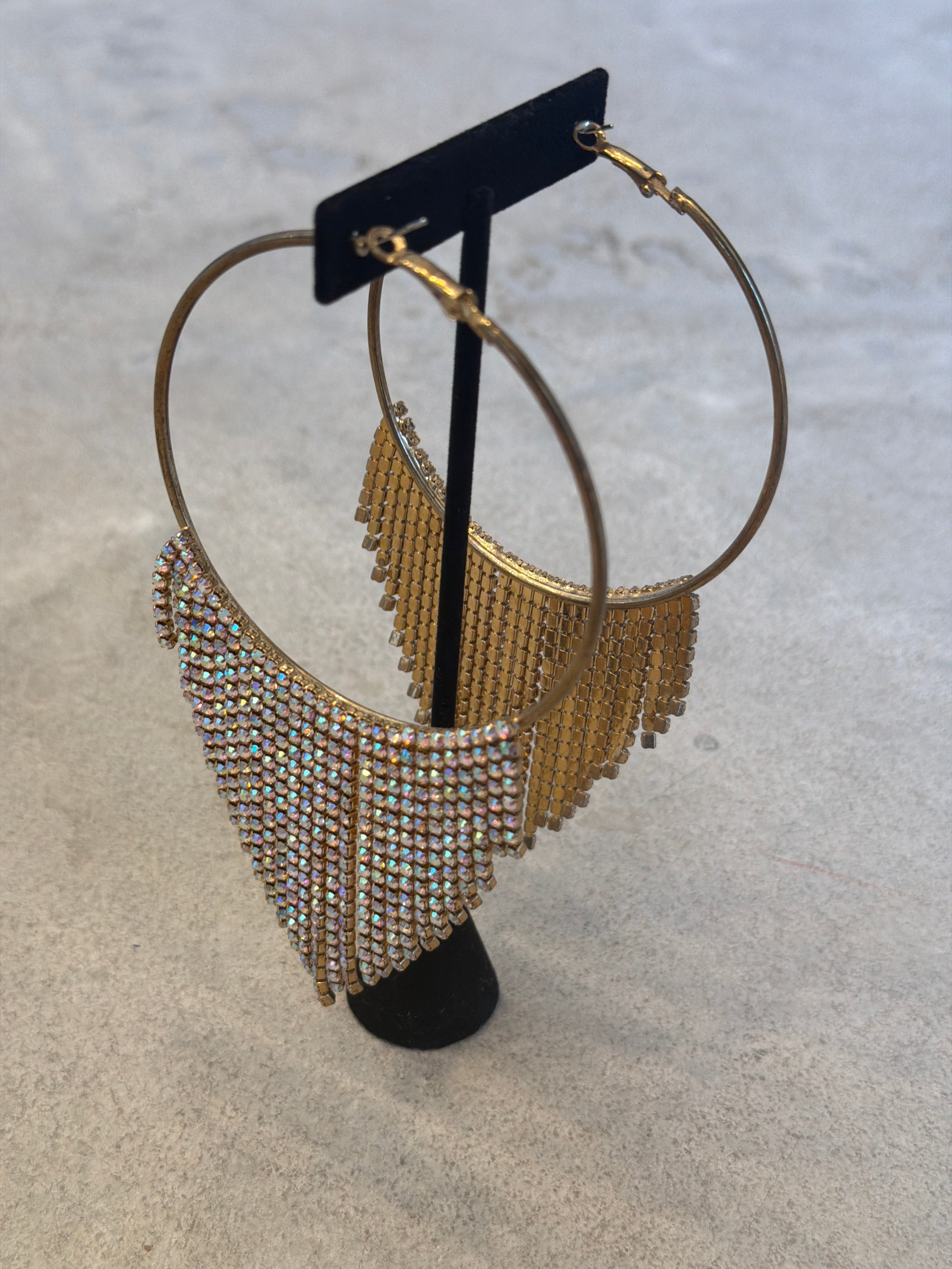 Waterfall Diamanté Hoop Earrings