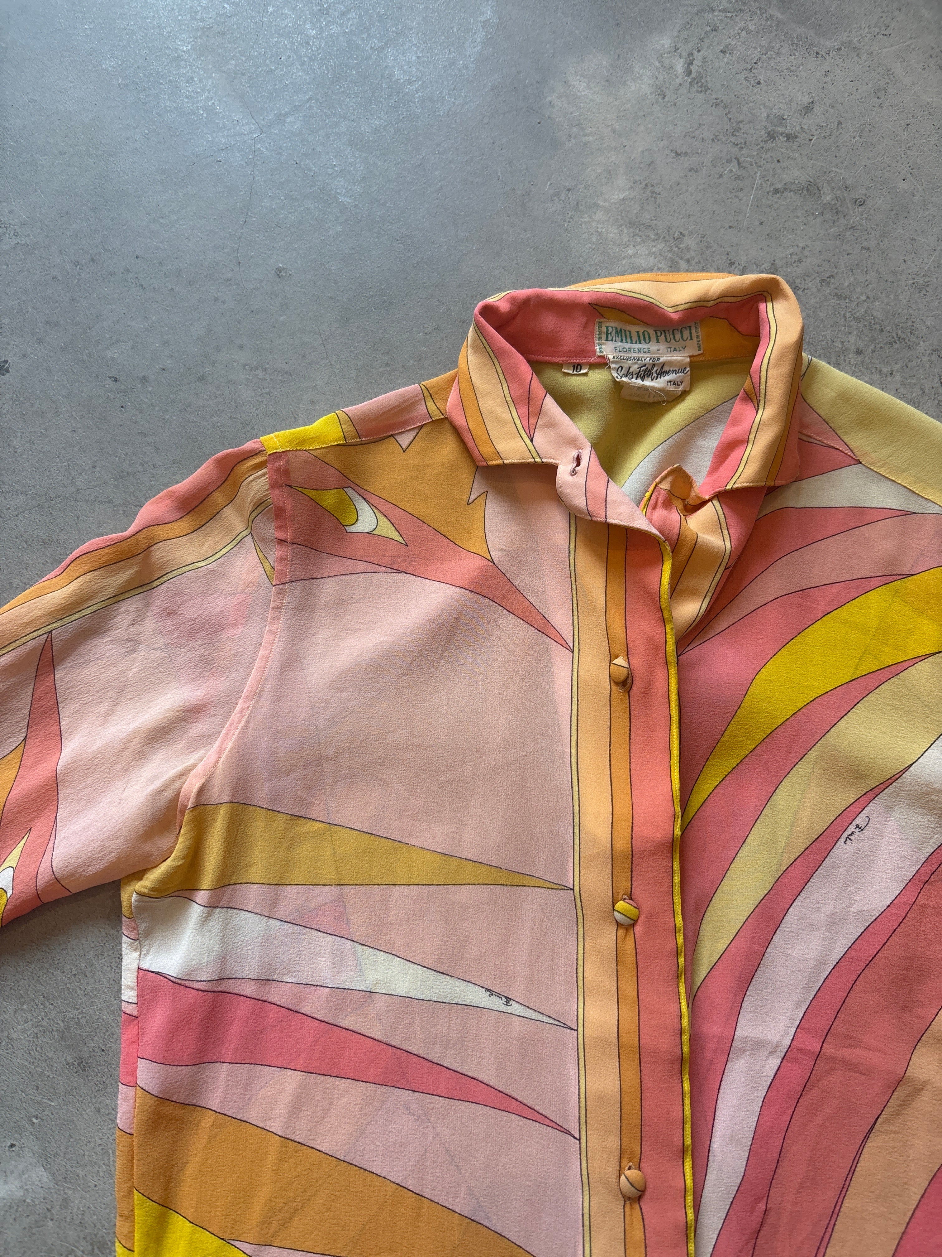 Pucci Chiffon Vintage Printed Blouse