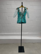 Turquoise top and skirt set