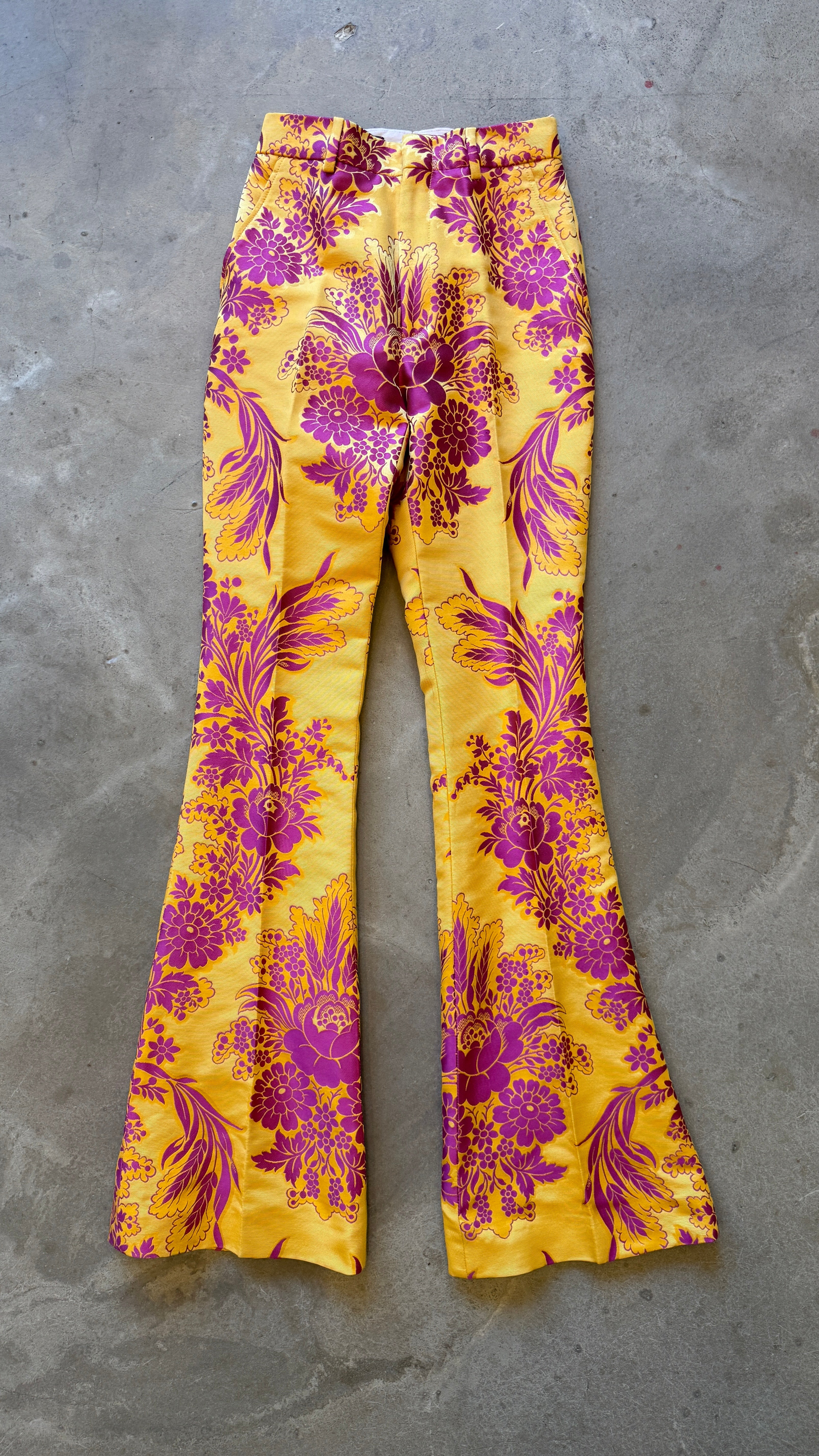 Floral Jacquard Pink & Yellow Suit Fall 2017