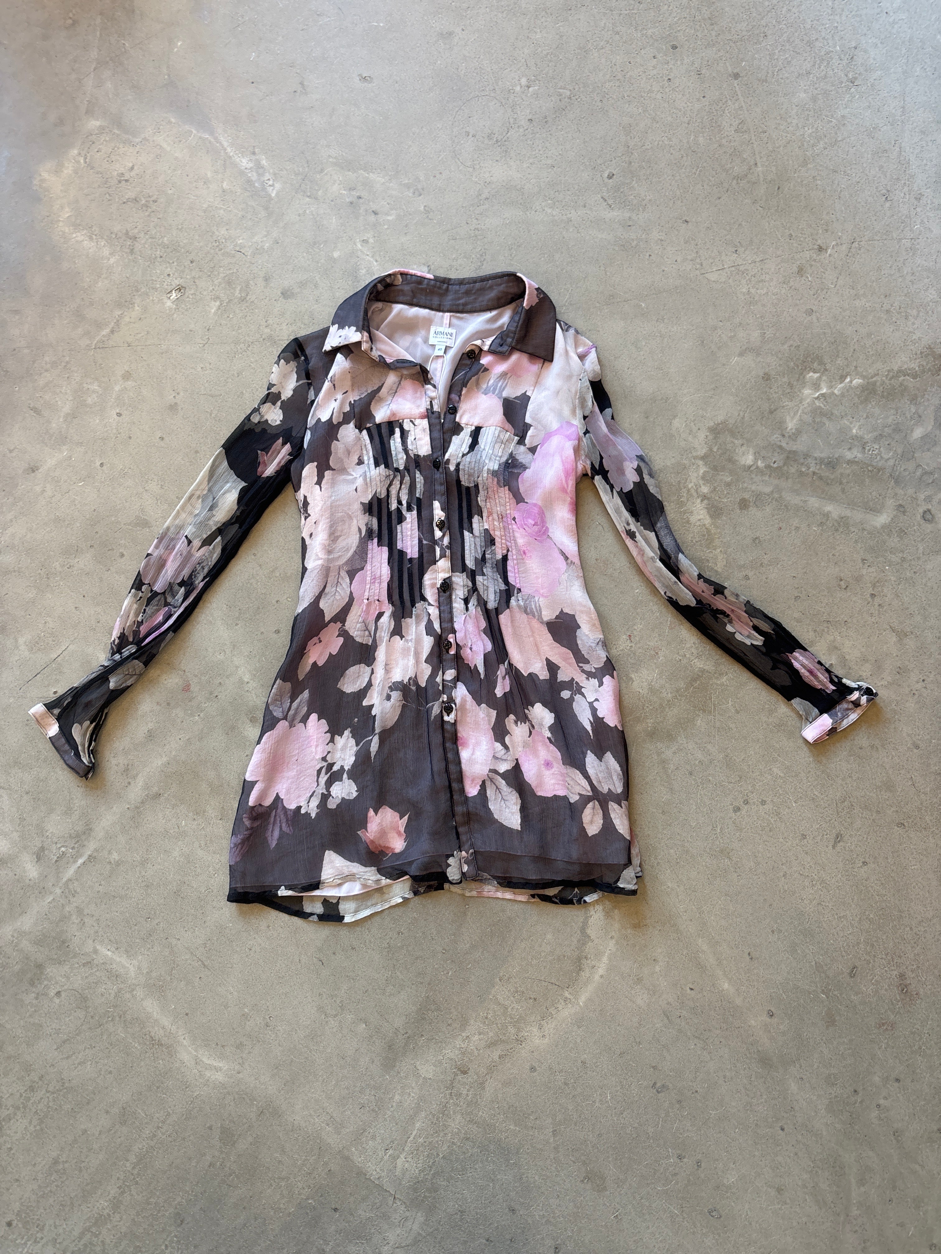 Vintage Floral Silk Blouse