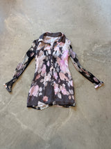 Vintage Floral Silk Blouse