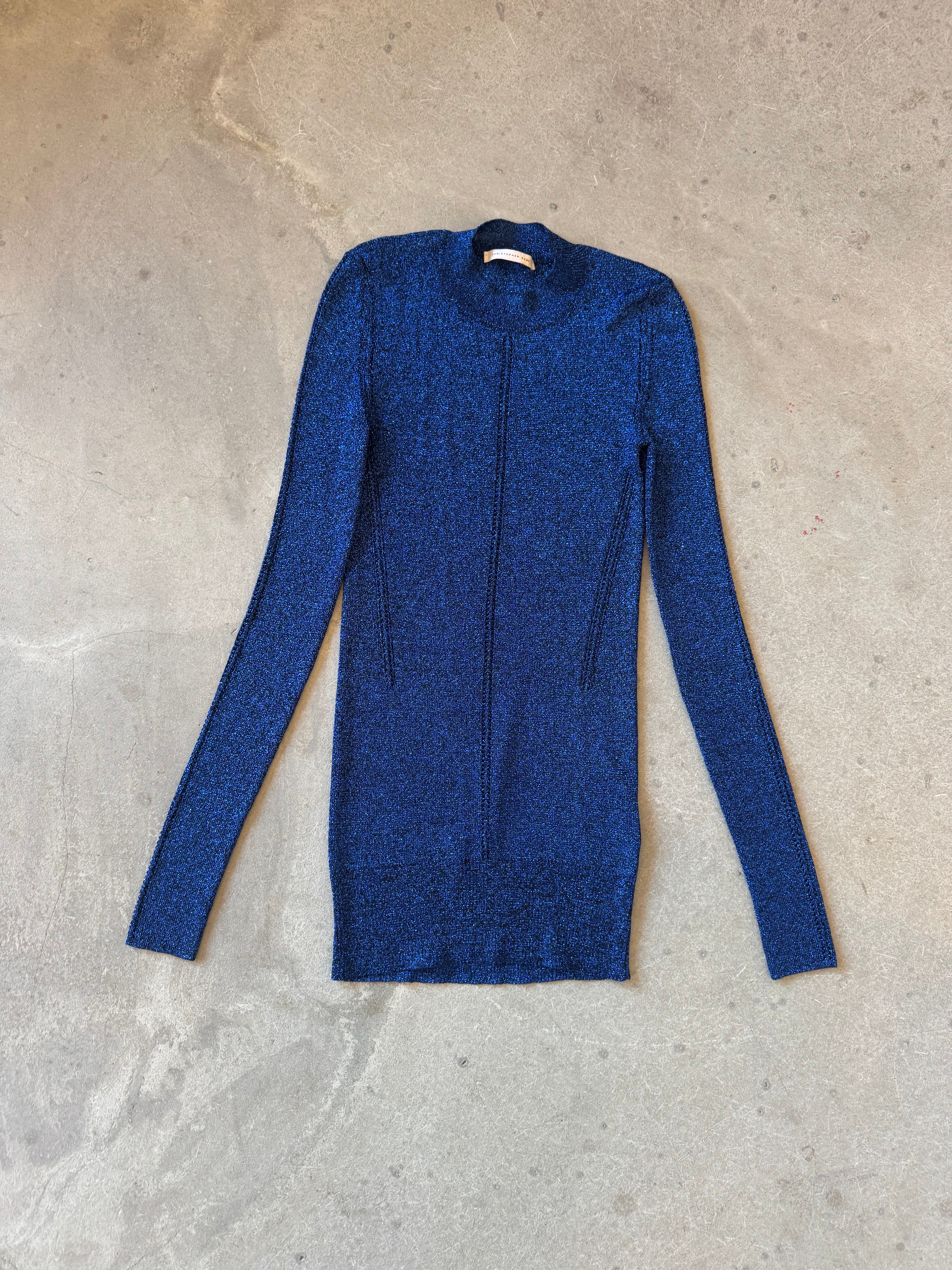 Blue Metallic Knit