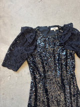 Sea Glitter Dress with Lace
