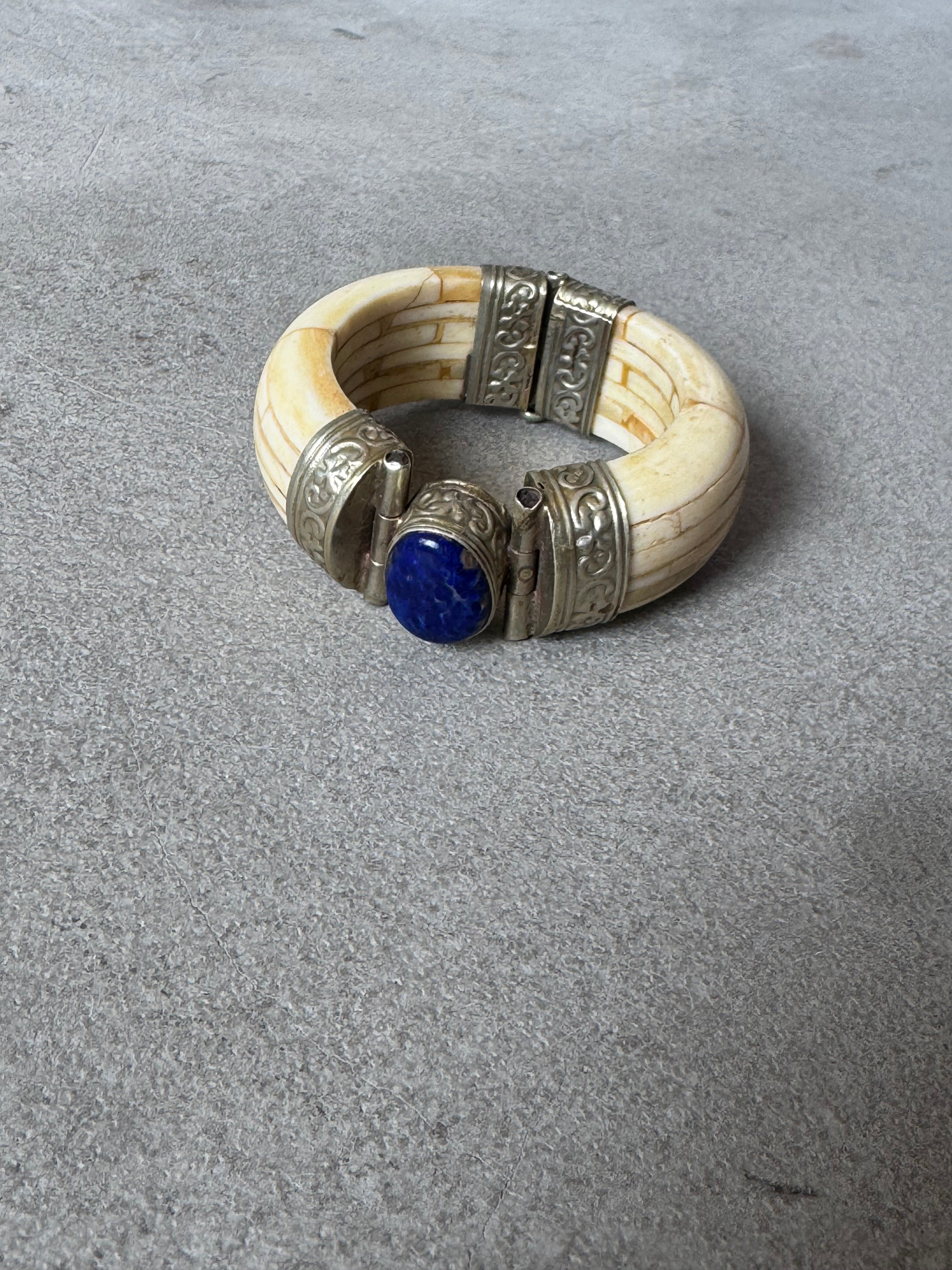 Bone & Lapis Bracelet 1980s