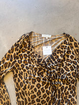 Leopard Cowl Neck Vintage Top