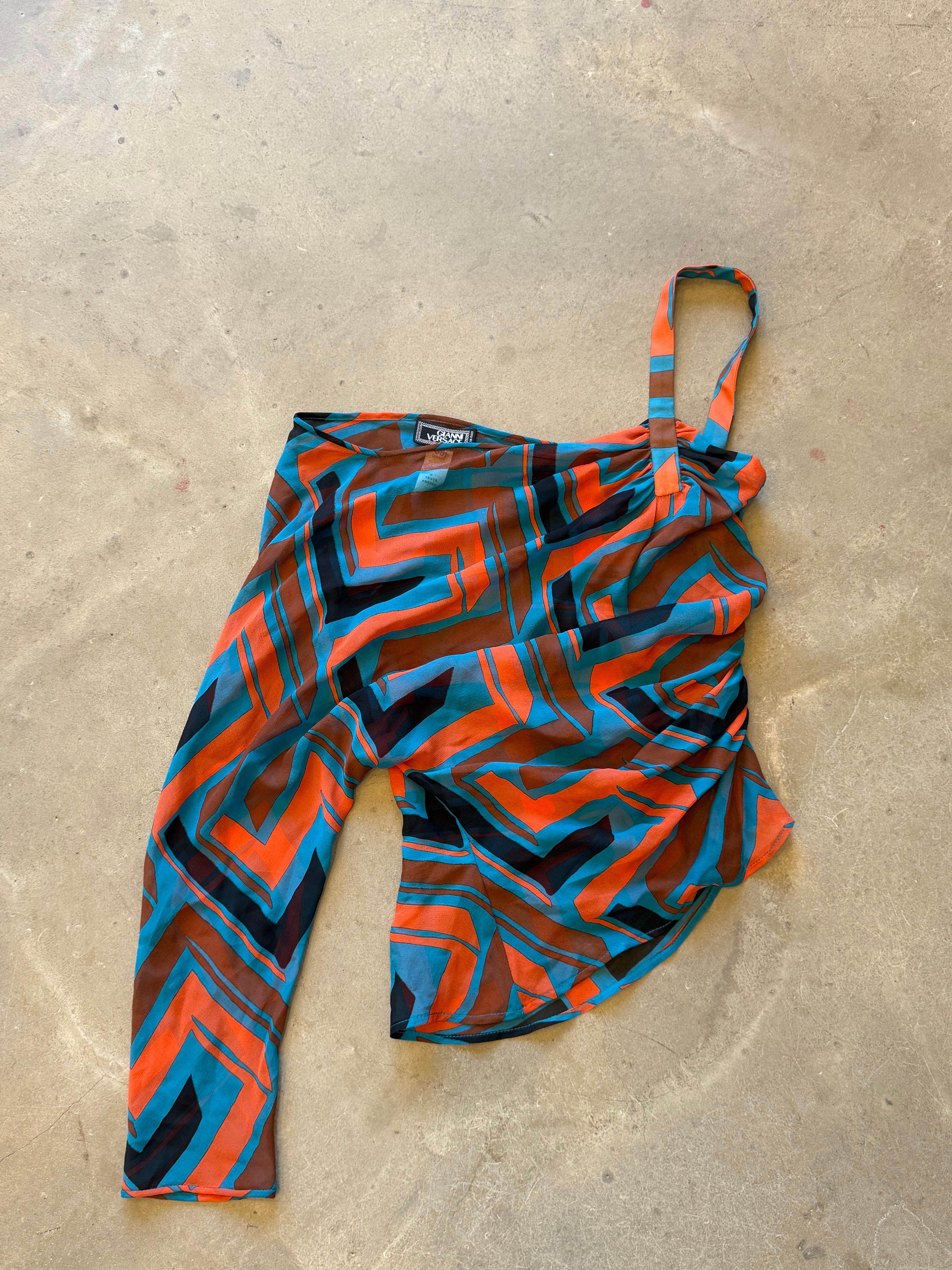 One Shoulder Asymmetrical vintage Top