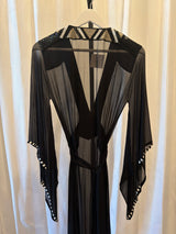 Sheer Beaded Caftan Dress