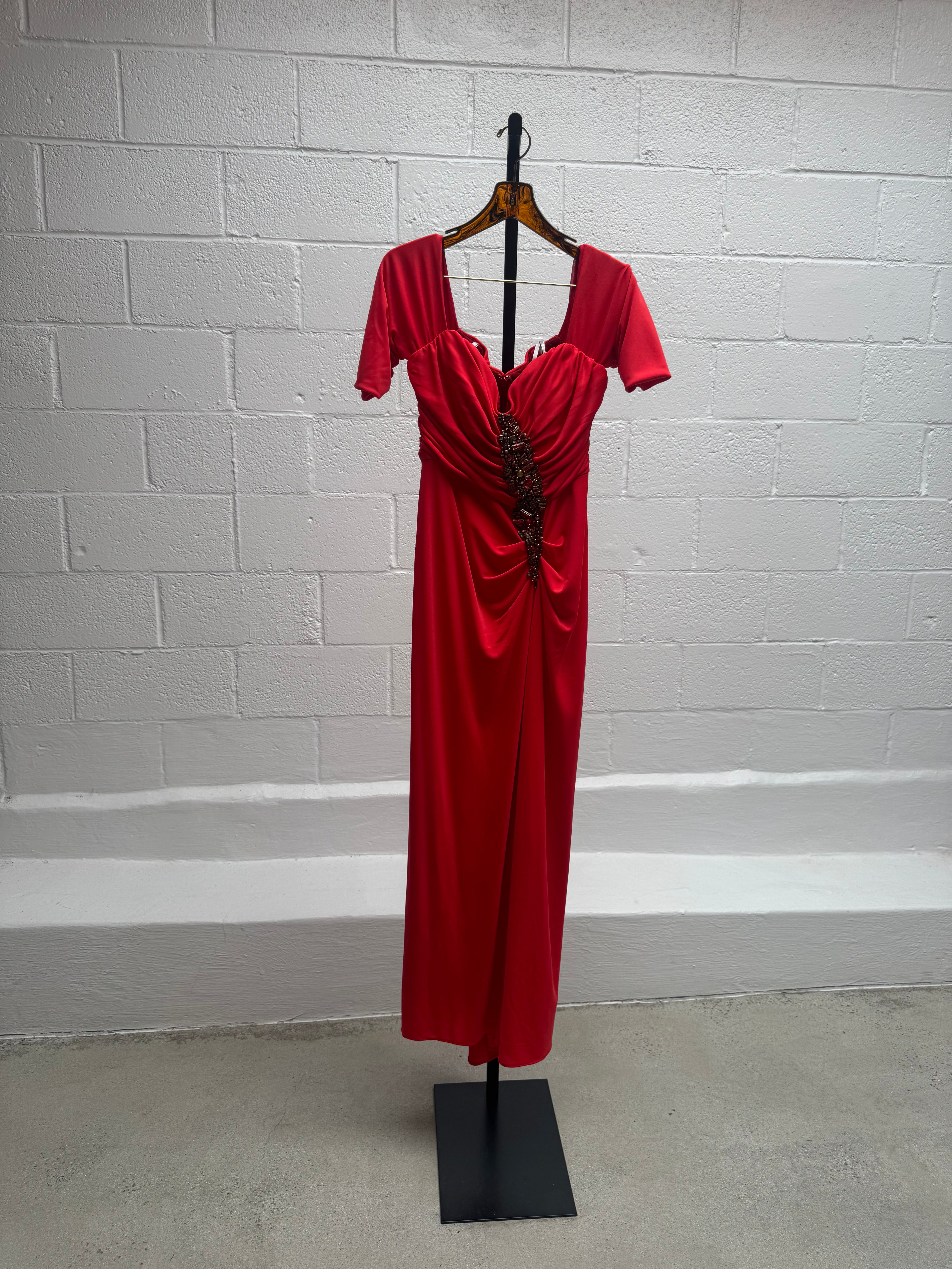 Red Dress with Beaded Rouched Front worn on the cover of her album Ejaz