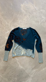 Teal Floral Sweater