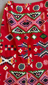Red Tribal Geometric Skirt