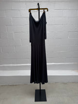 Gray Jersey Off the Shoulder Dress