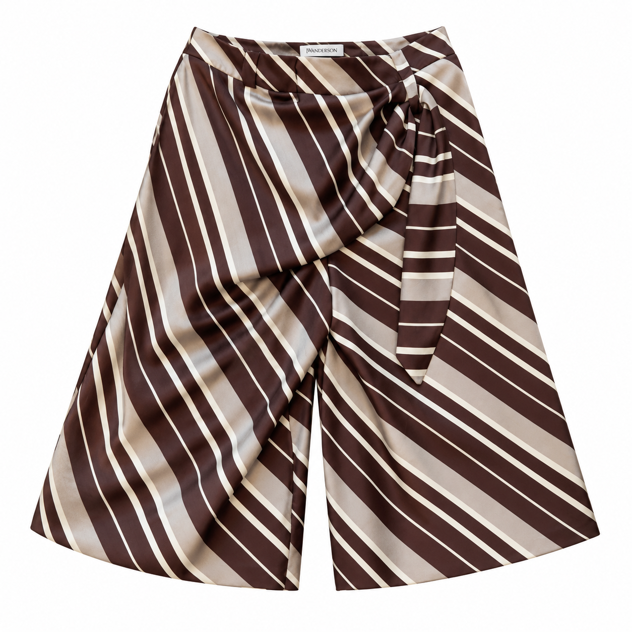 Striped Silk Trouser with waist scarf detail