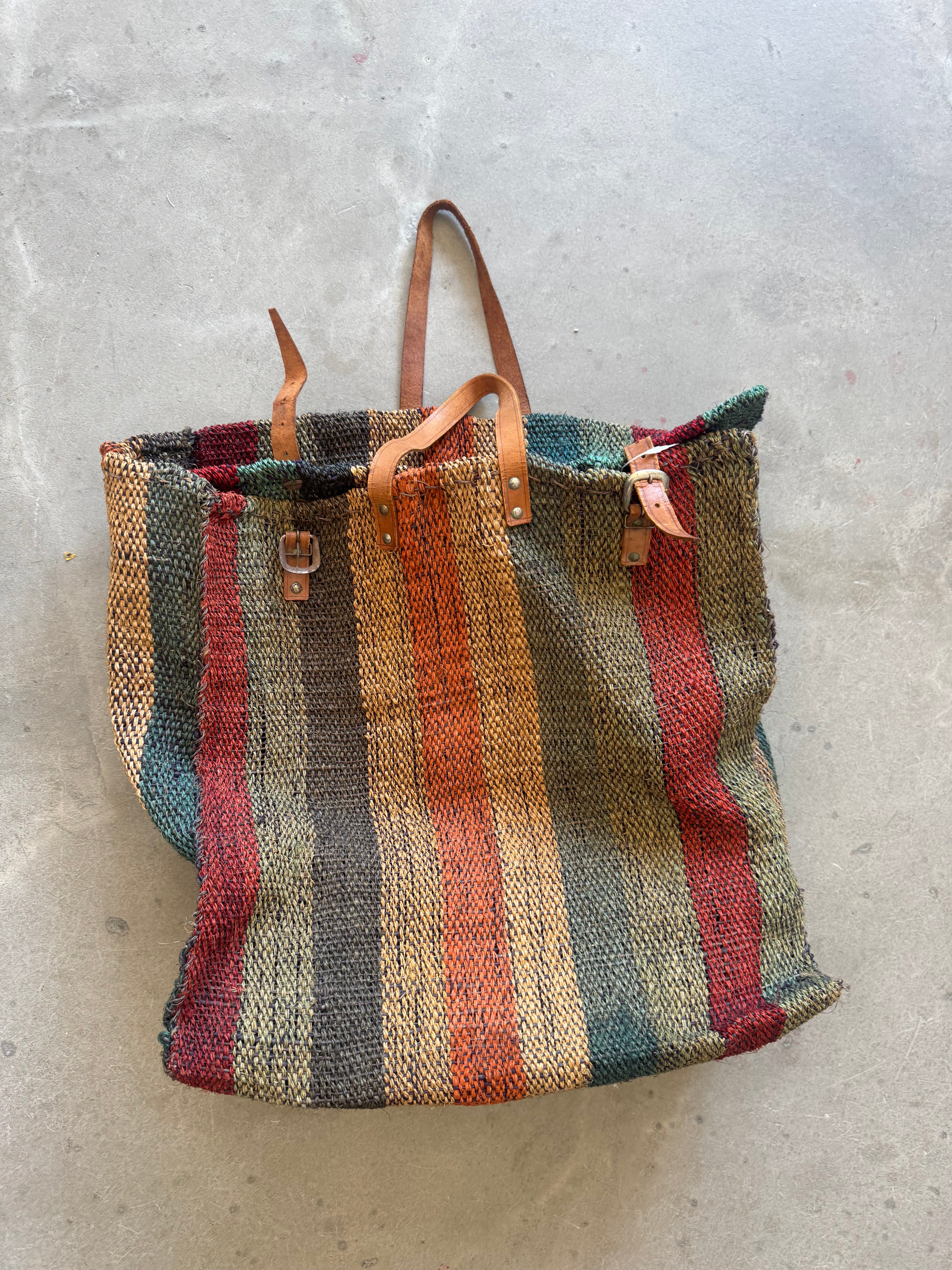 Striped Woven Bag