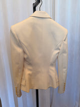 White Blazer with Gold Buttons