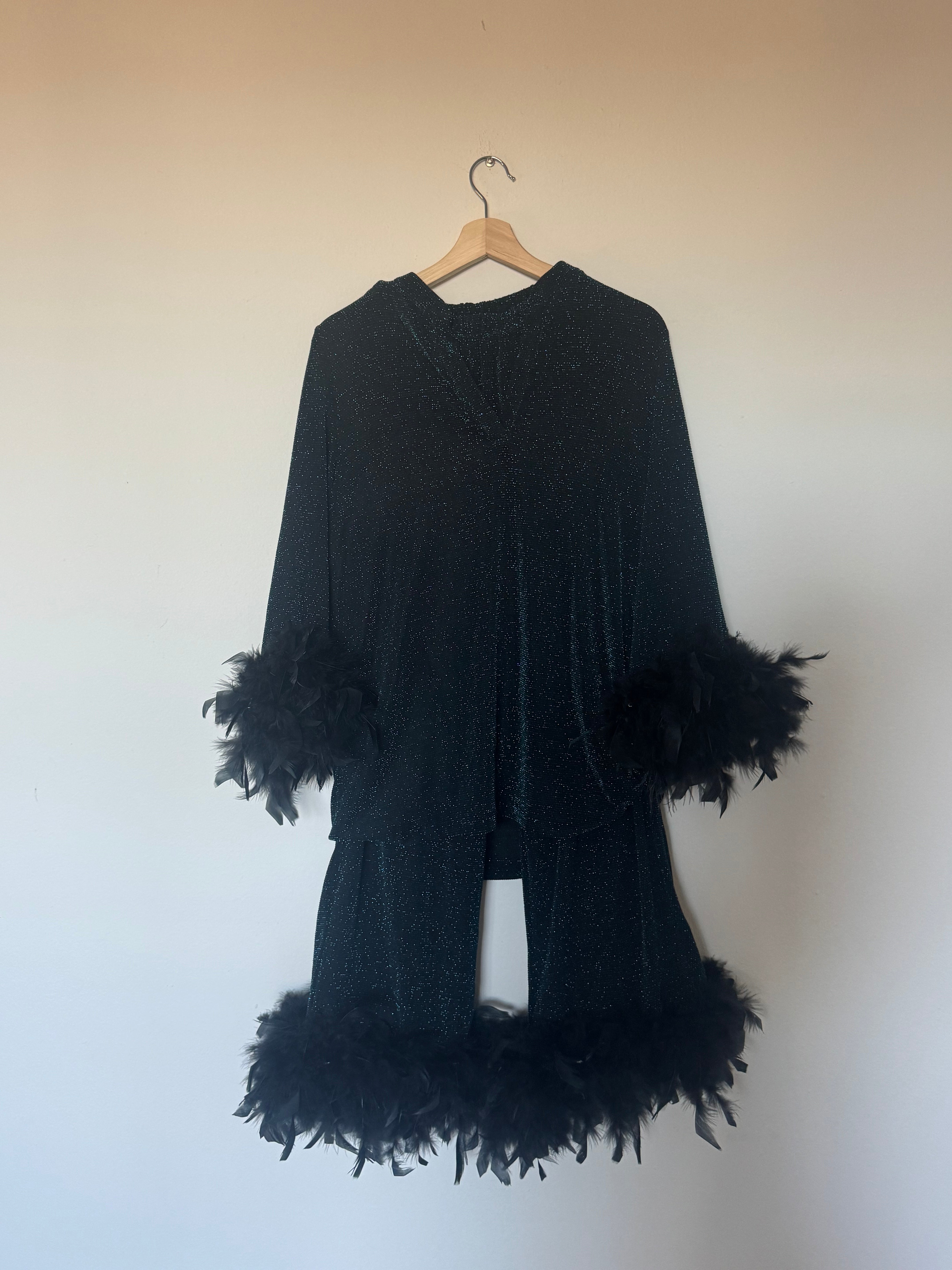 Glitter & Feather Pant and Top Set