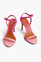 Pink Two Toned Snakeskin Sandals