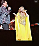 Yellow Chiffon Gown with Elaborately Beaded Bust