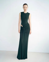 Forest Green Draped Dress
