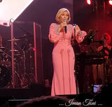 Pink Beaded Gown with Rhinestone Embellishment