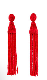 Beaded Red Earrings